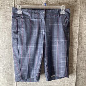 Tommy Armour Gray Plaid Dri-Logic Golf Shorts Womens Size 6 Chino Slash Pocket